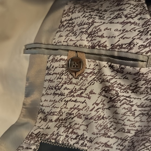 1… like no other khaki light tan 100% cotton single two button front blazer 48R - Picture 9 of 11